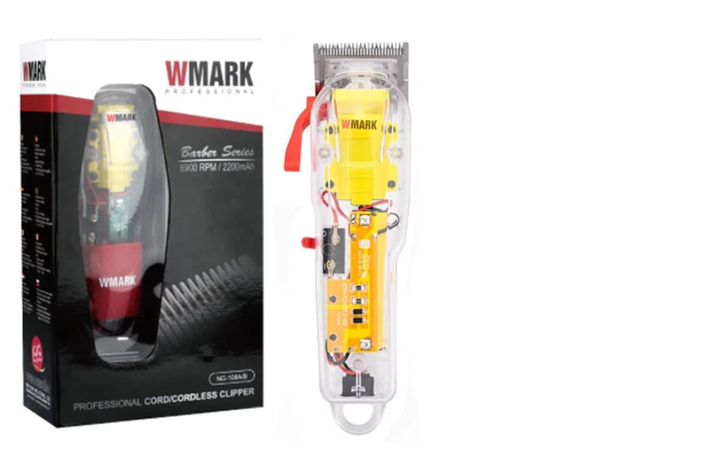 Maquina Corta Cabelo Wmark Ng108 Transparente Profissional